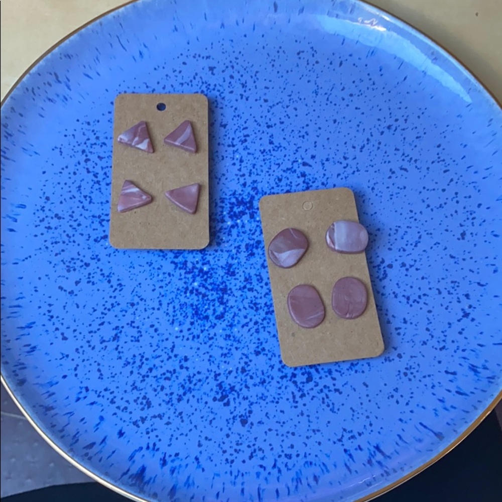 Handmade Clay Earrings - Lilac Dreams Series - Picture 5 of 6